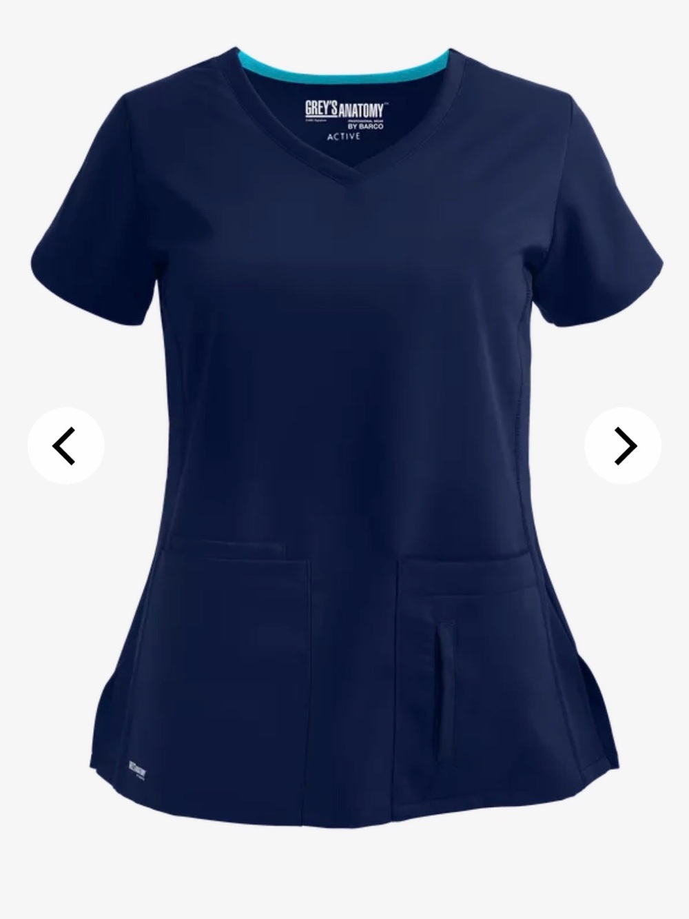 NWT Grey's Anatomy Active Women's Indigo V-Neck Scrub Top